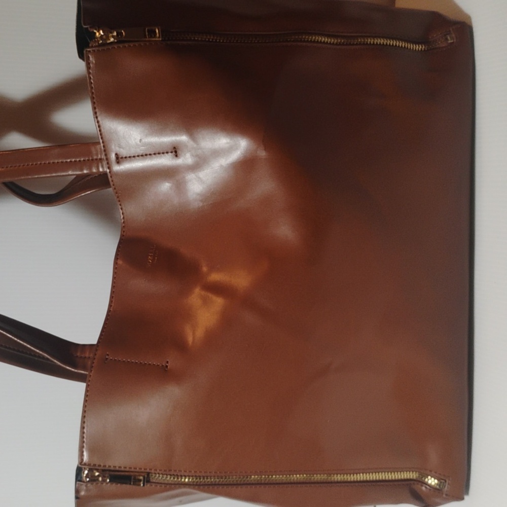 Sorial New York Tribecca Tote 100% Vegan Leather Cognac Brown - Picture 3 of 11